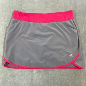 Adidas Golf‎ Skort Women's Large Gray Pink Athletic Skirt